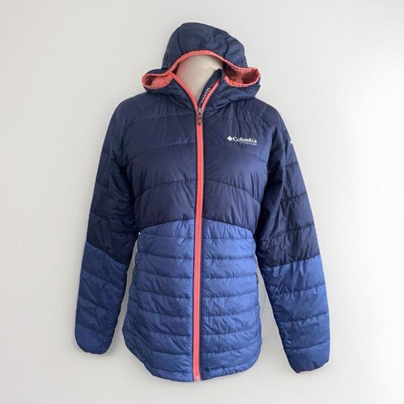 Columbia Women's Blue and Pink Puffer Jacket - Picture 1 of 8